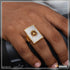Triangle with Diamond Artisanal Design Gold Plated Ring for Men - Style B563