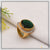 1 Gram Gold Plated Green Colour With Diamond Casual Design Ring - Style A956