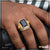Black Stone with Diamond Delicate Design Gold Plated Ring for Men - Style A753