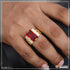 Red Stone Stylish Design Best Quality Gold Plated Ring for Men - Style B571