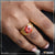 Red Stone Superior Quality Sparkling Design Gold Plated Ring for Men - Style B603