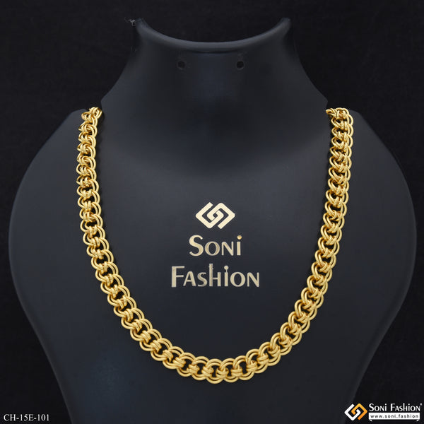 Ring Into Ring Gold Plated Link Chain for Men - Style E101