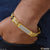 Rudraksha with Diamond Artisanal Design Gold Plated Bracelet for Men - Style C965