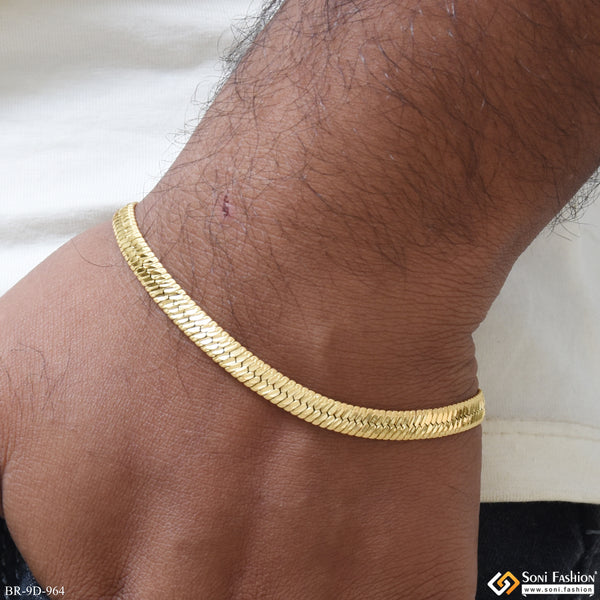 Snake Scale Design Gold Plated Bracelet for Men - Style D964