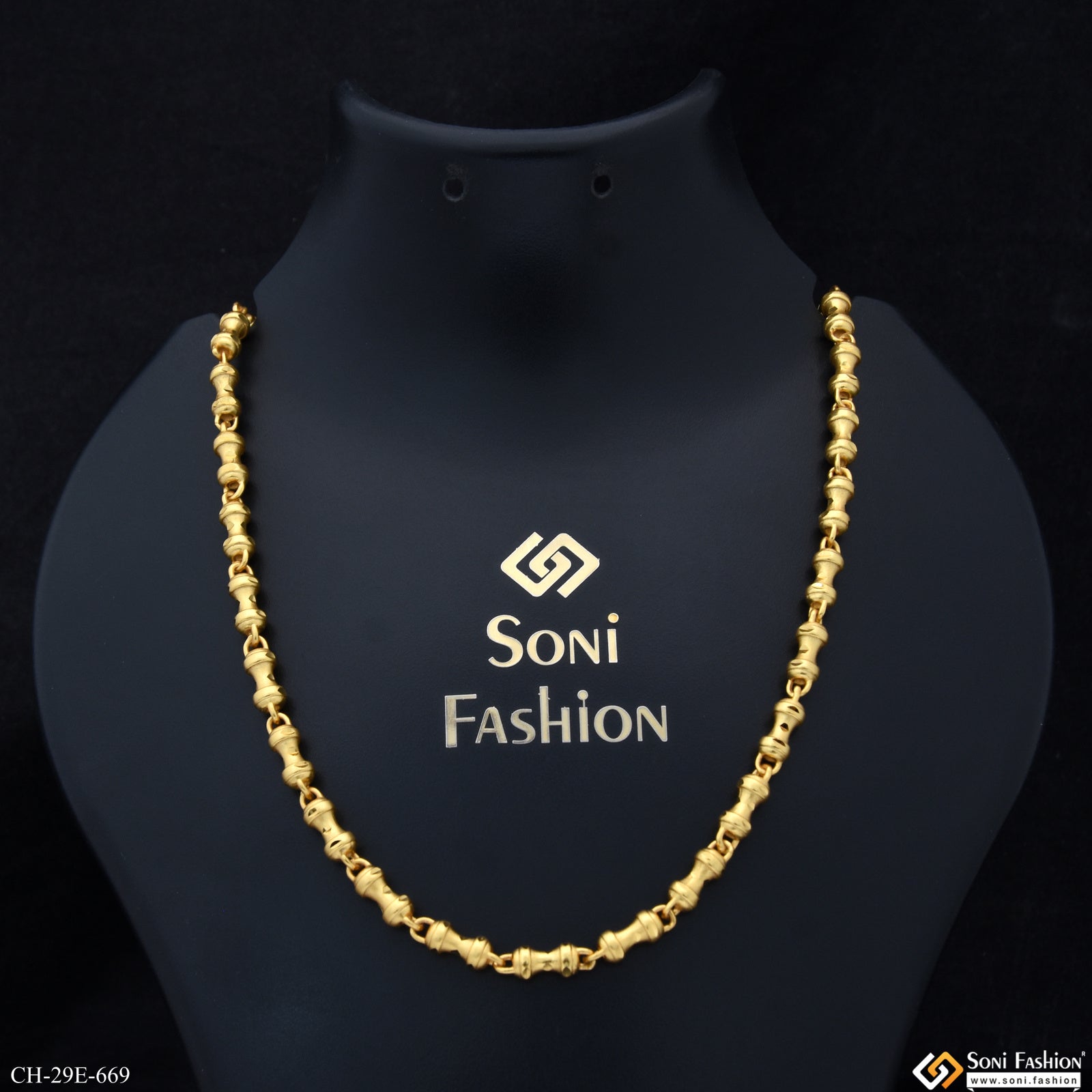Gold Plated Rajwadi Chain for Men - Style E669 | Soni Fashion