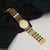 1 Gram Gold Plated with Diamond Hand-Crafted Design Watch for Men - Style A067