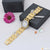 1 Gram Gold Plated with Diamond Artisanal Design Watch for Men - Style A107