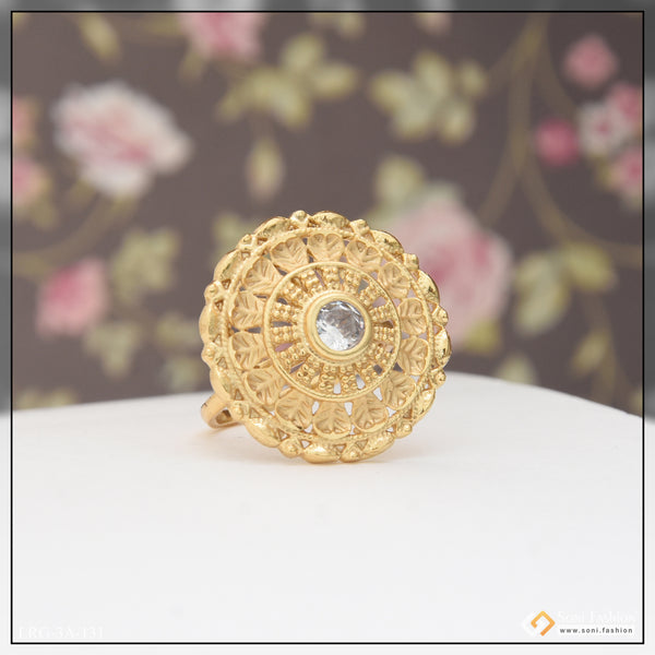 Stunning Curved Flower 22k Gold CZ Statement Ring – Andaaz Jewelers