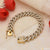Golden stainless steel bracelet with diamond clasp - Artisanal Design B780