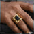 Black Stone With Diamond Artisanal Design Gold Plated Ring