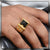 Black stone with diamond delicate design gold plated ring