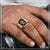 Black stone with diamond fashionable design gold plated ring