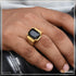 Black Stone with Diamond Fashionable Design Gold Plated Ring for Men - Style A840