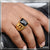 Black stone with diamond glamorous design gold plated ring