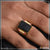Black stone with diamond gorgeous design gold plated ring