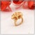 Gold plated ring with flower design - Brilliant with Diamond Brilliant Design Gold Plated Ring for Lady
