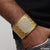 Broad bracelet with only diamond & dual lock for men - gold