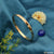 Gold Bang Bracelet with Blue Stone - Premium Grade Punjabi Kada for Men