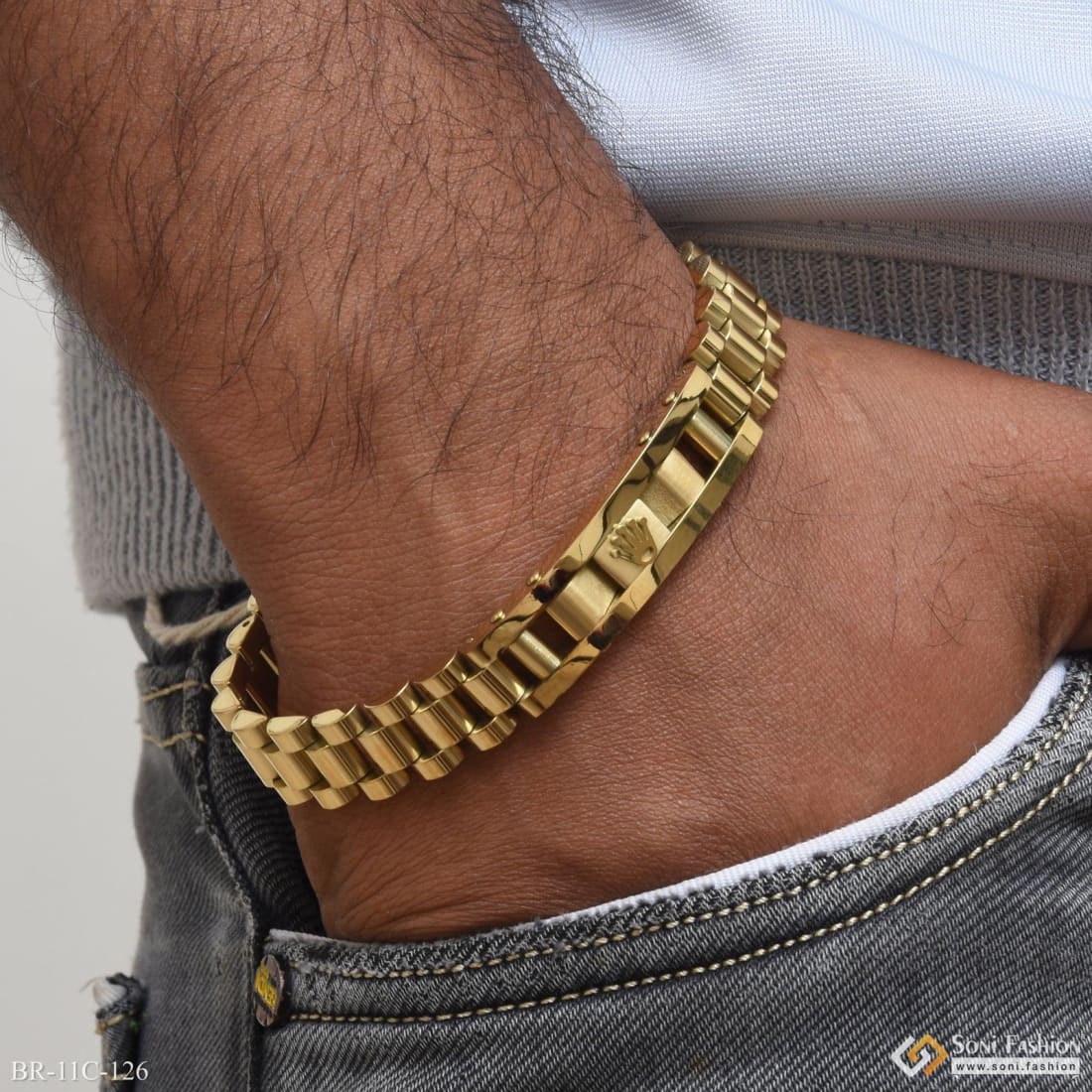 Gold Color, Steel Doric Bracelet – Evar Collections