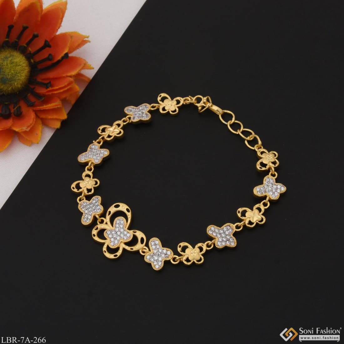 Gold-plated diamond bracelet