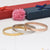 Gold, silver, and rose gold stainless steel bang bracelets with a flower design from Chokdi Antique Design (3 Pieces - Style A892)