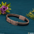 Classic Design with Rose Gold Leather Braided Stainless Steel Bracelet - Style A914