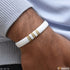 Classic Design Superior Quality White & Golden Color Bracelet For Men - Style B790