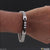 Cross Biker Black Silver Surgical Stainless Steel Bracelet For Men Boys - Style A692