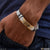 Cross design silver and golden sophisticated bracelet for men - Style B156