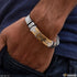 Cross Design Silver and Golden Sophisticated Design Bracelet - Style B156