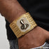 Cute Design Big Size Goga Maharaj Logo with Diamond Gold Plated Bracelet - Style A093