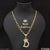 D Letter With Diamond Prominent Design Chain Pendant Combo