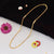 Gold plated necklace with ball and flower design - Style A333