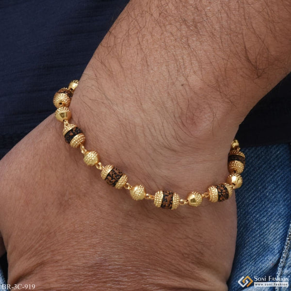 Rudraksha Bracelet Gold Plated Cap With Pearl For Yoga Meditation Spiritual  | eBay