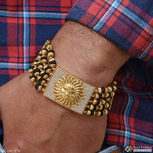 Rudraksha Bracelet In Designer Gold Plated Metal For Men & Women(1 Pc) –  Numeroastro