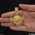 Sun With Diamond Etched Design High-quality Gold Plated Pendant For Men - Style B663