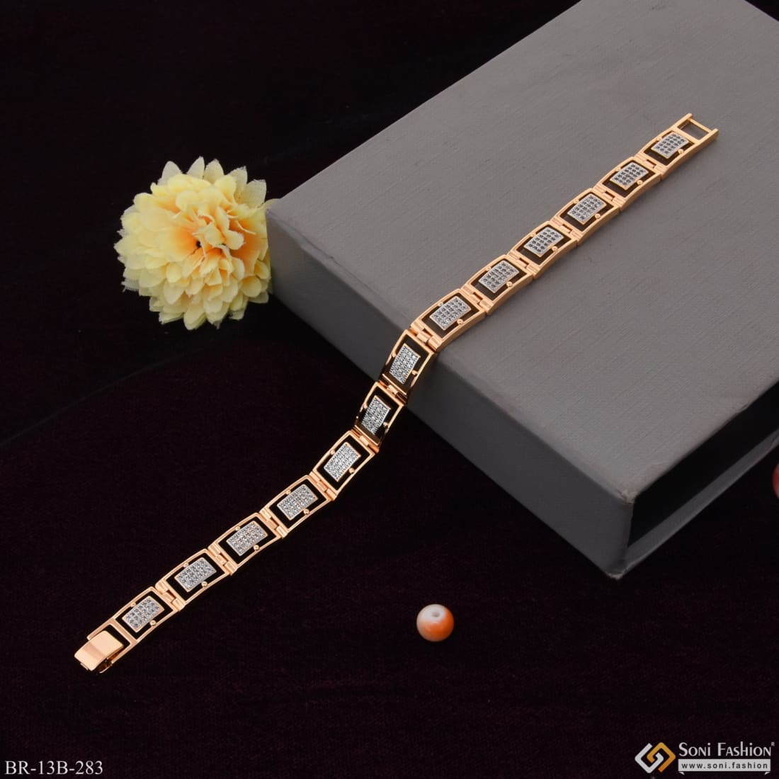 Expensive-Looking Design High-Quality Gold Plated Bracelet for Men - Style  C619, गोल्ड प्लेटेड ब्रेसलेट - Soni Fashion, Rajkot | ID: 2851883962897