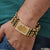 Om With Diamond Funky Design Gold Plated Rudraksha Bracelet
