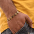 Distinctive Design Best Quality Black & Golden Color Bracelet for Men - Style B482
