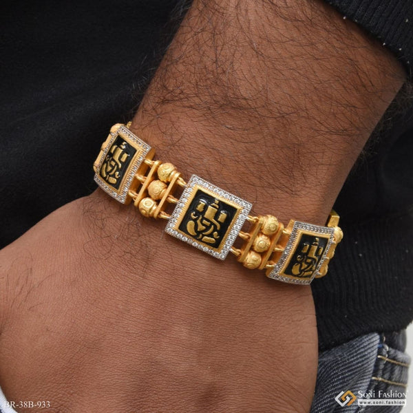 1 Gram Gold Forming Ganpati with Diamond Sophisticated Design Bracelet -  Style B933 – Soni Fashion®