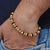 Etched design high-quality gold plated rudraksha bracelet
