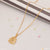 Gold plated necklace with small flower charm - Exclusive diamond graceful design for ladies