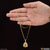 Female holding a gold necklace with floral design from Exclusive Diamond Graceful Gold Plated Necklace - Style A362.