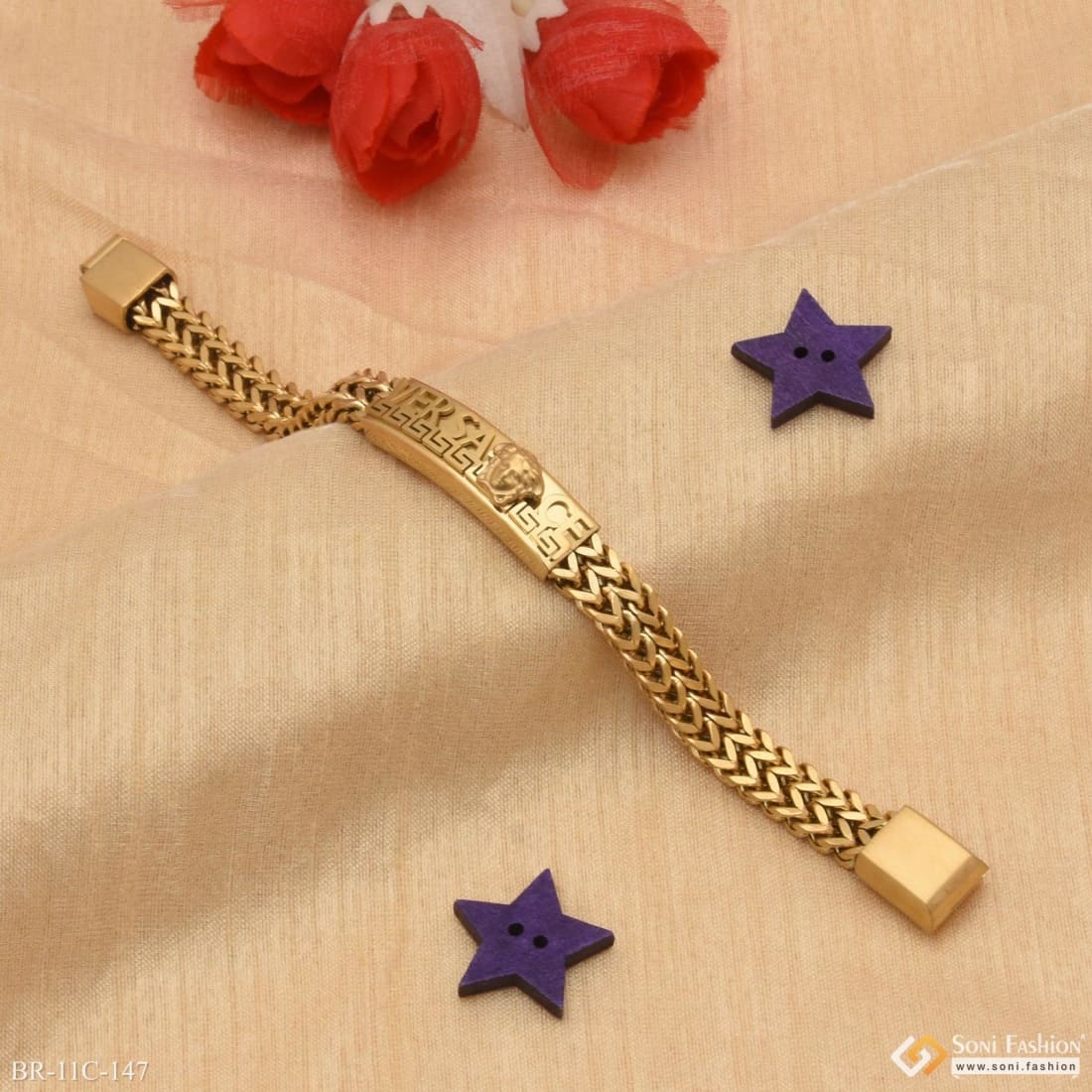 Luxury Gold Plated Men's Bracelets Best Friends Man Bracelet With Magnet  Clasp 316L Stainless Steel Male Jewellery Accessories