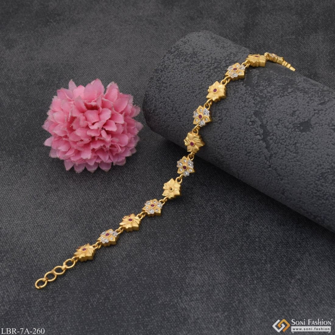 Buy Estele Gold Plated C Letter Bracelet with Crystals for Men and Women  Online