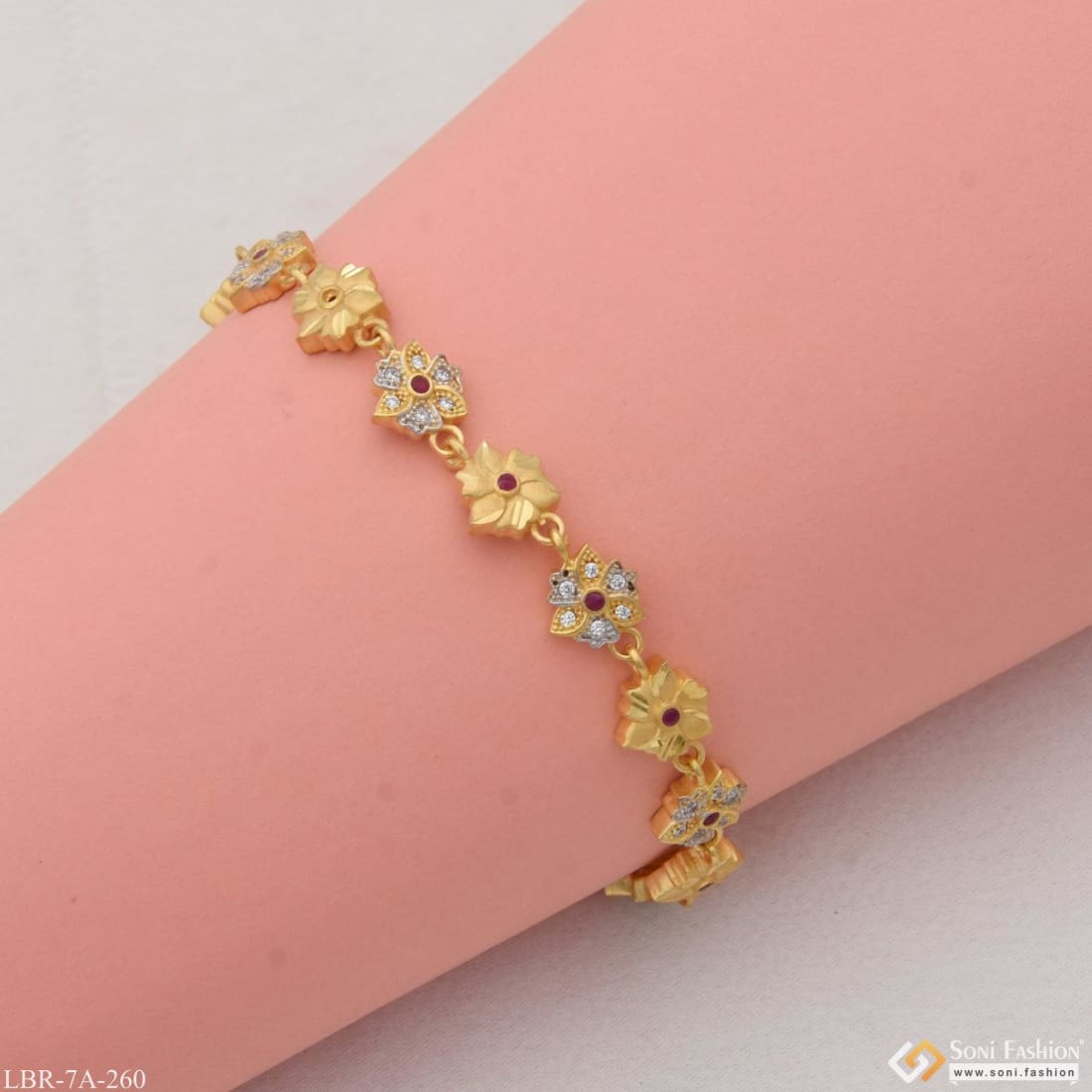 Buy Floret Diamond Bracelet 18 KT yellow gold (13.5 gm). | Online By  Giriraj Jewellers