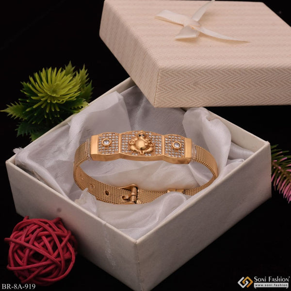 Buy Men's Two Tone 14k Solid Gold Bracelet, Men's Bracelet With Brown and  Blue Cord, Blue Brown Belt Gold Men's Bracelet Online in India - Etsy
