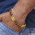 Ganesha Hand-crafted Design Gold Plated Rudraksha Bracelet