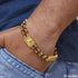 Ganesha Hand-crafted Design Gold Plated Rudraksha Bracelet For Men - Style C880