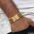 Ganesha hand-crafted design gold plated rudraksha bracelet